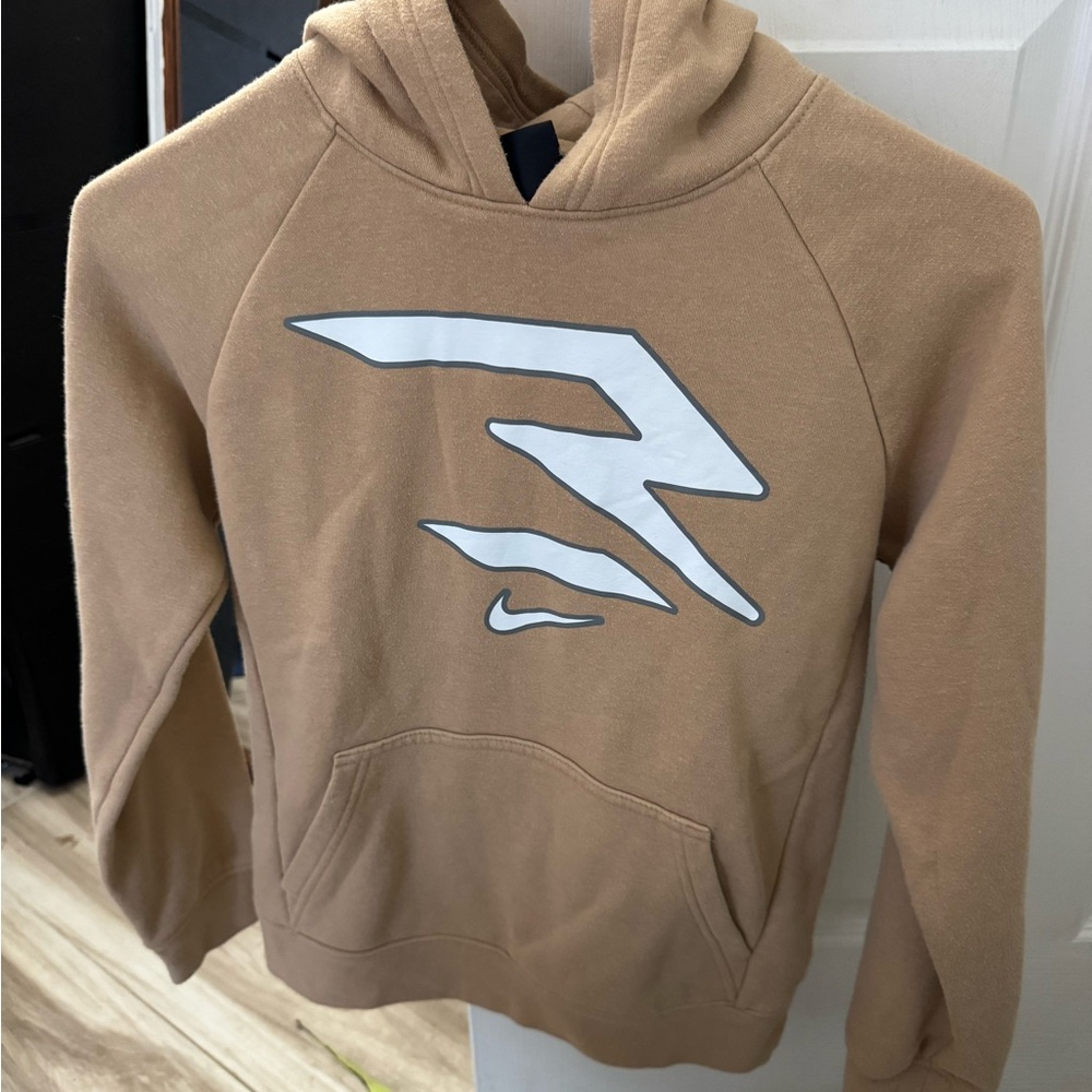 Nike Brown Hoodie with White Graphic
